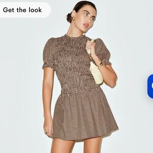 Brown Checkered Dress